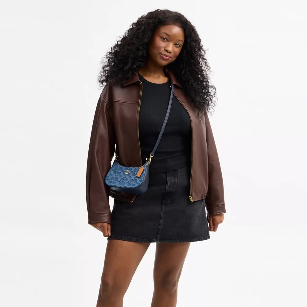 Signature Denim Teri Mini Çapraz Çanta