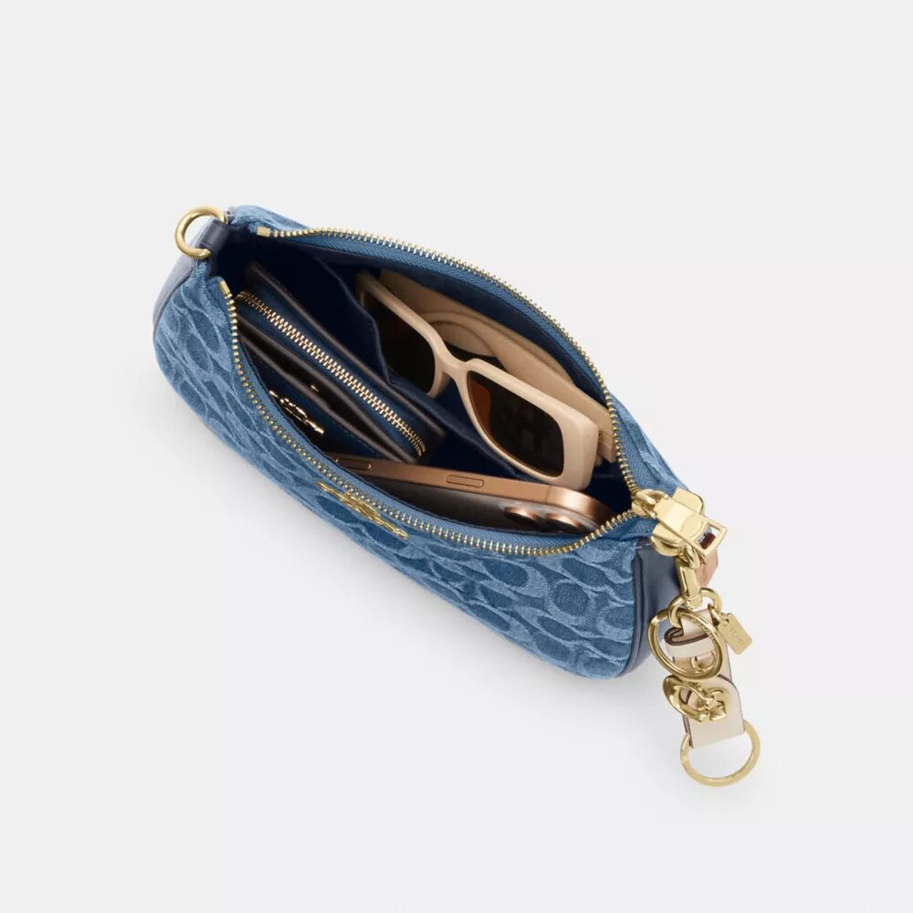 Signature Denim Teri Omuz Çantası