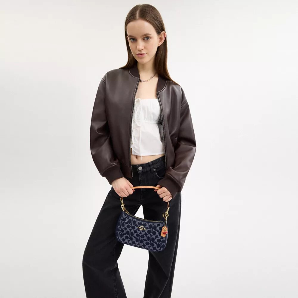 Signature Denim Teri Omuz Çantası