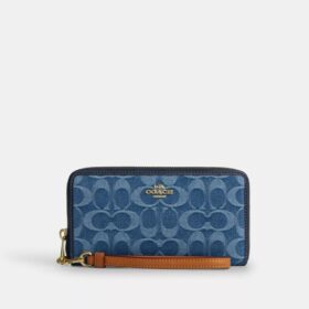 Signature Denim Uzun Fermuarlı Cüzdan
