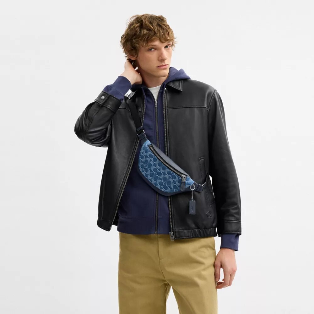 Signature Denim Warren Mini Bel Çantası