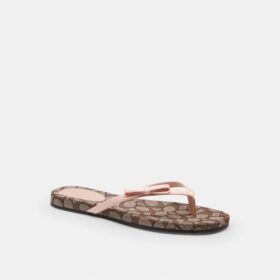 Signature Jacquard desenli Fiyonklu Terlikler giyiyor