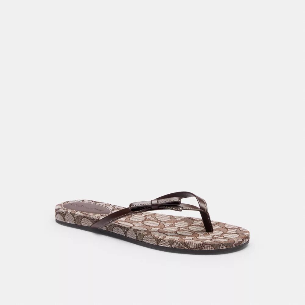 Signature Jacquard desenli Fiyonklu Terlikler giyiyor