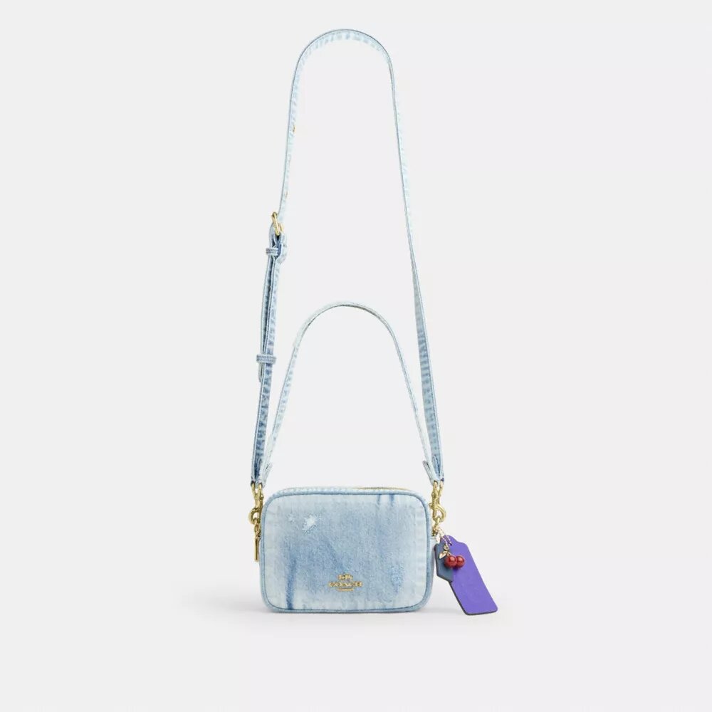 Süsler Detaylı Loved Denim Mini Carey Çapraz Askılı Çanta