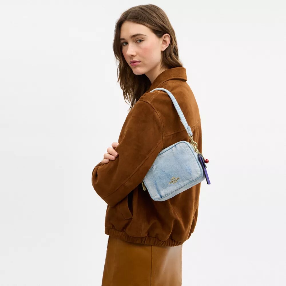 Süsler Detaylı Loved Denim Mini Carey Çapraz Askılı Çanta