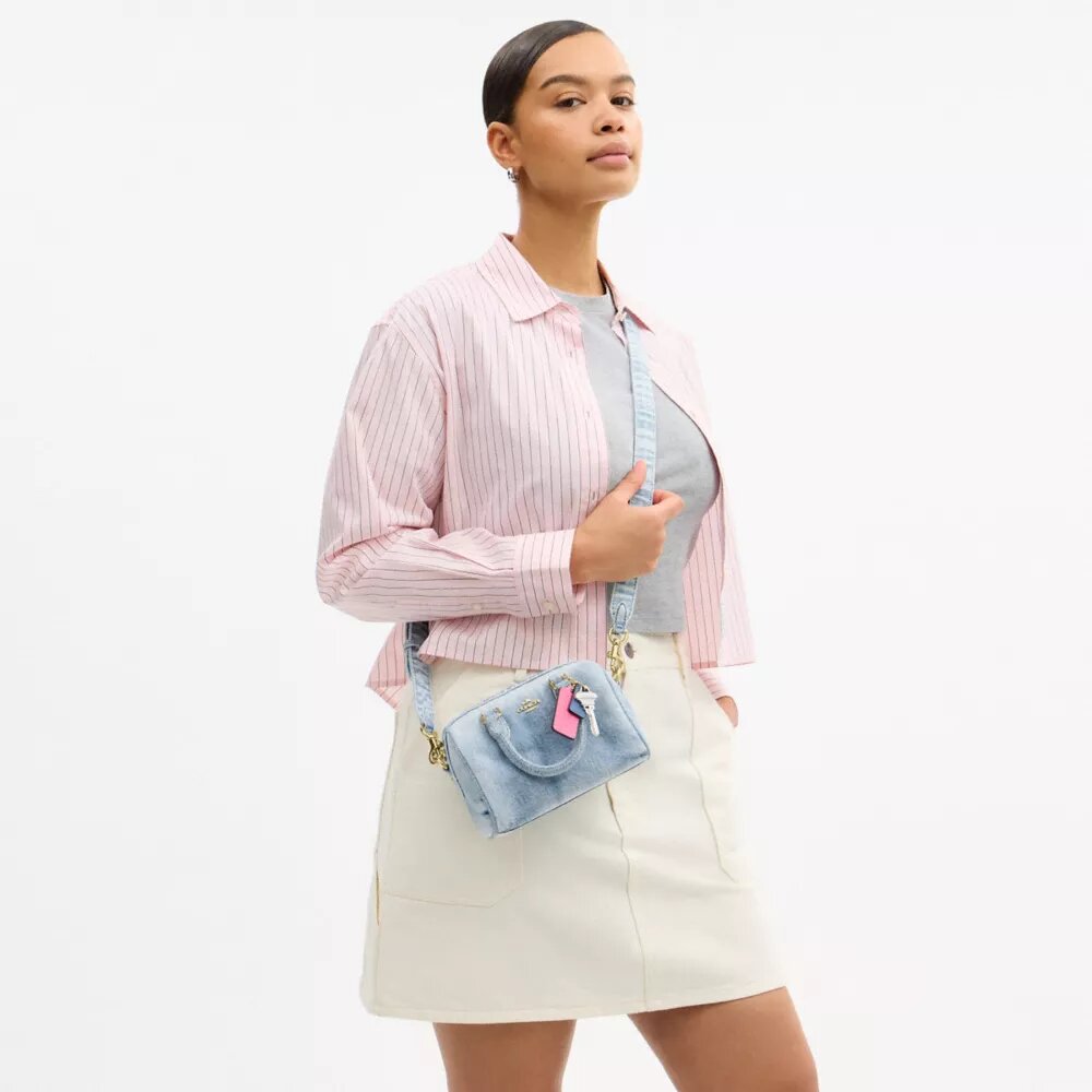 Süsler Detaylı Loved Denim Mini Rowan Çapraz Askılı Çanta