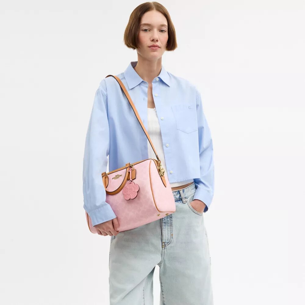 Süsler Detaylı Signature Canvas Rowan Büyük Satchel Çanta