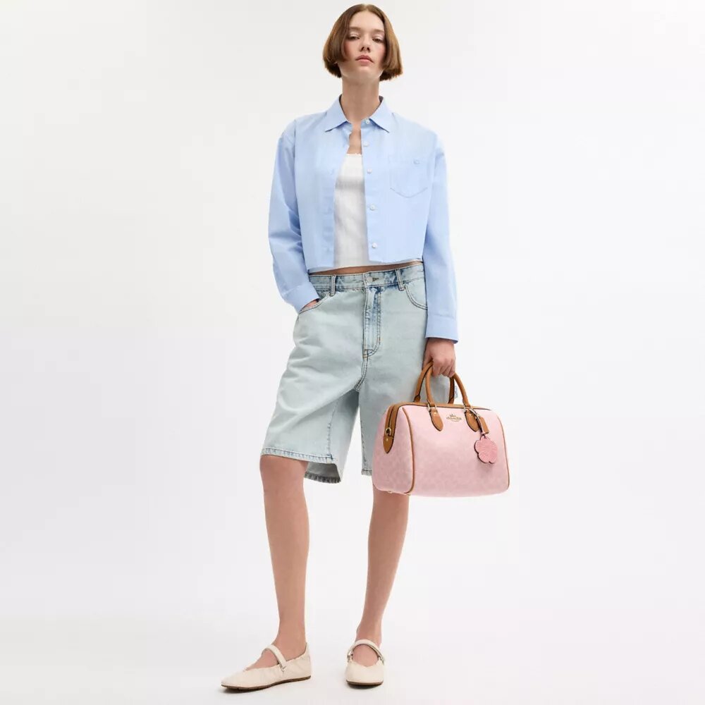 Süsler Detaylı Signature Canvas Rowan Büyük Satchel Çanta