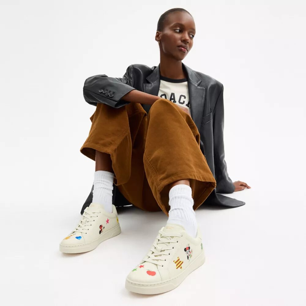 Sticker Baskılı Disney X Coach Bilekli Sneaker'lar