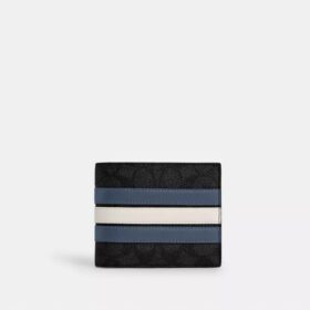 Varsity Çizgili Signature Canvas 3'ü 1 Arada Cüzdan