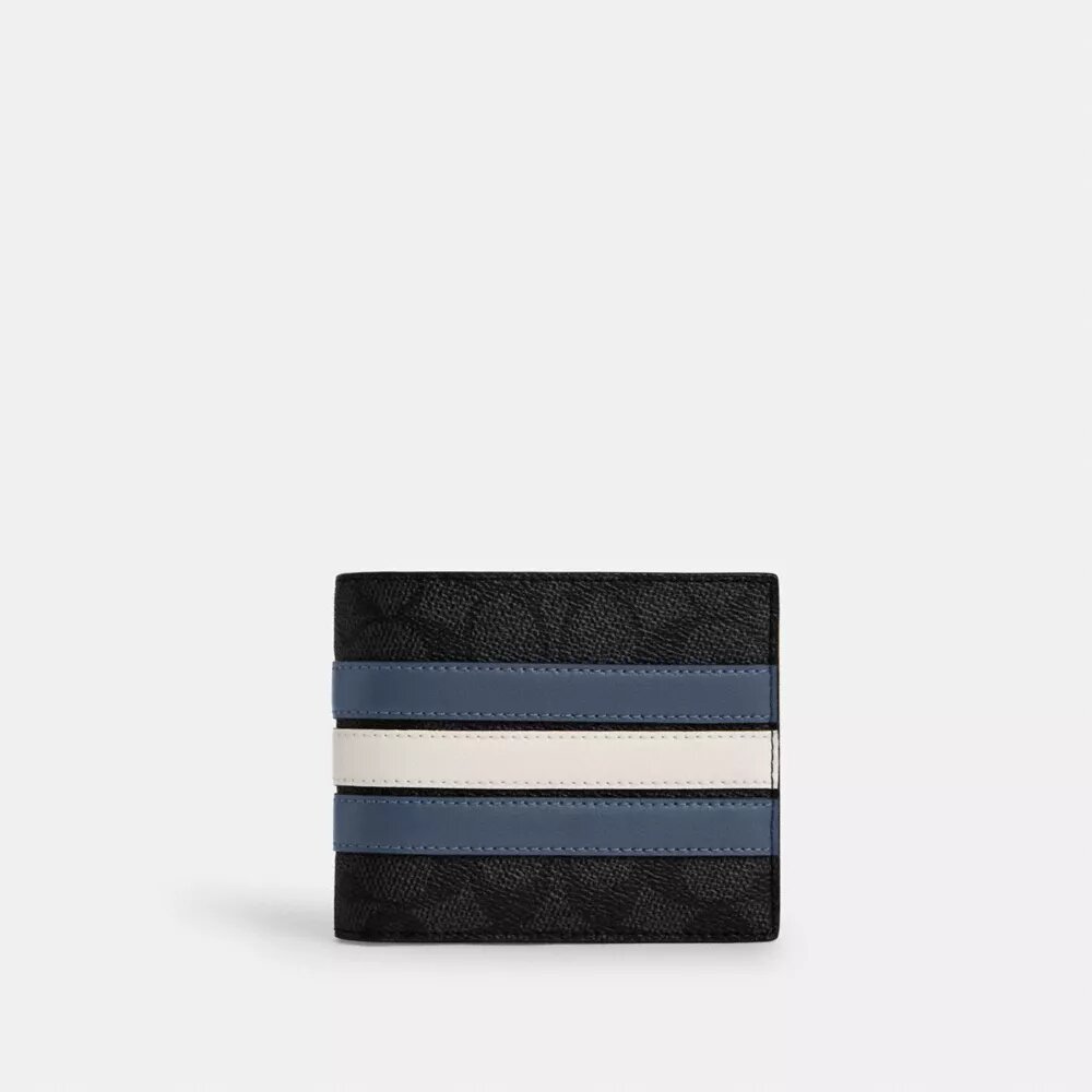 Varsity Çizgili Signature Canvas 3'ü 1 Arada Cüzdan