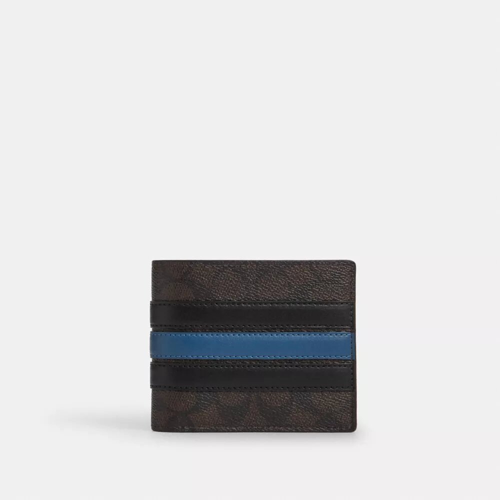 Varsity Çizgili Signature Canvas 3'ü 1 Arada Cüzdan