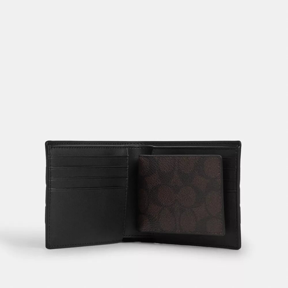 Varsity Çizgili Signature Canvas 3'ü 1 Arada Cüzdan