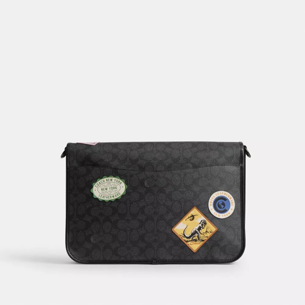 Yamalı Signature Canvas Hitch Messenger Çanta