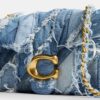 Yeniden Kullanılmış Denim Patchwork Kapitone Desenli Tabby Omuz Çantası 26