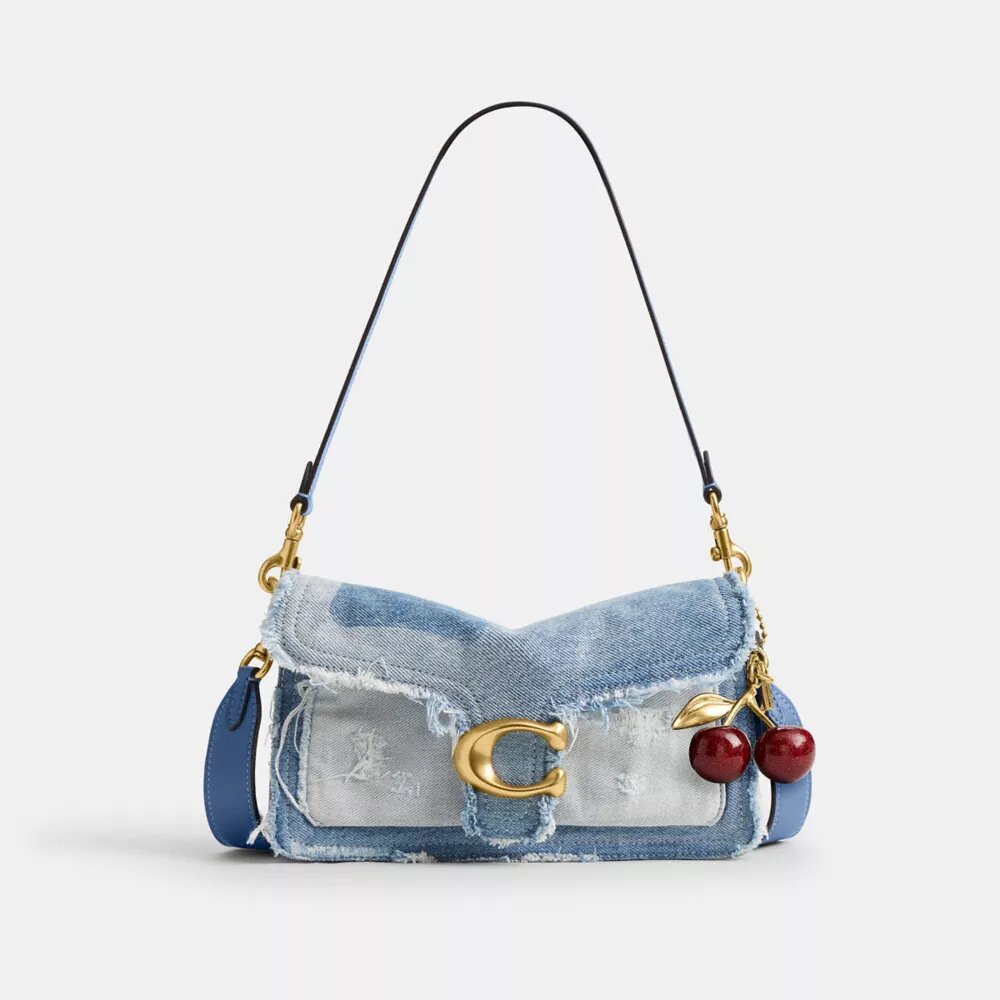 Yeniden Kullanılmış Denim Patchwork'li Tabby Omuz Çantası 26