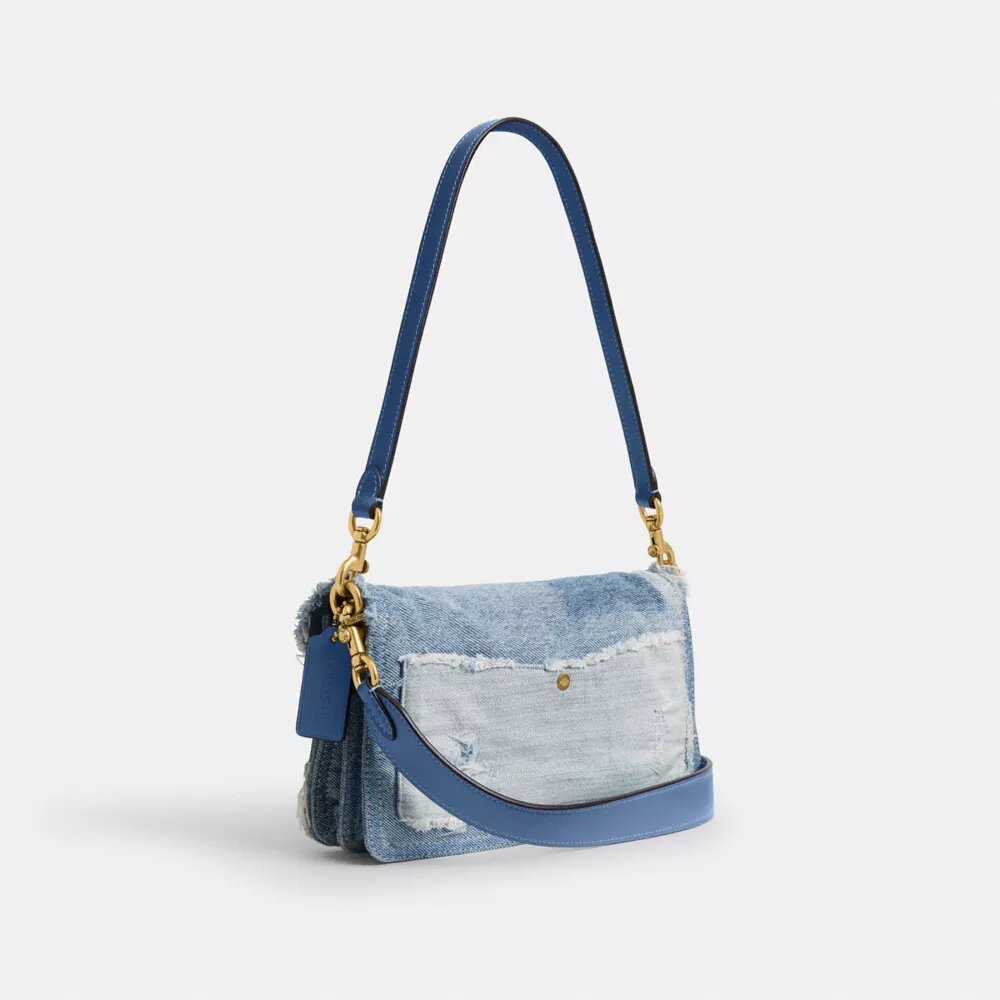 Yeniden Kullanılmış Denim Patchwork'li Tabby Omuz Çantası 26