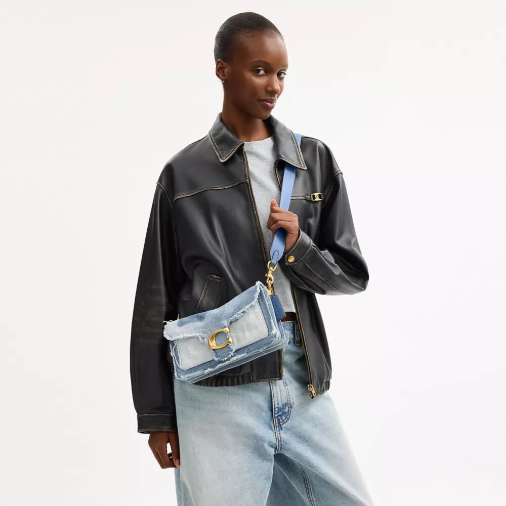 Yeniden Kullanılmış Denim Patchwork'li Tabby Omuz Çantası 26