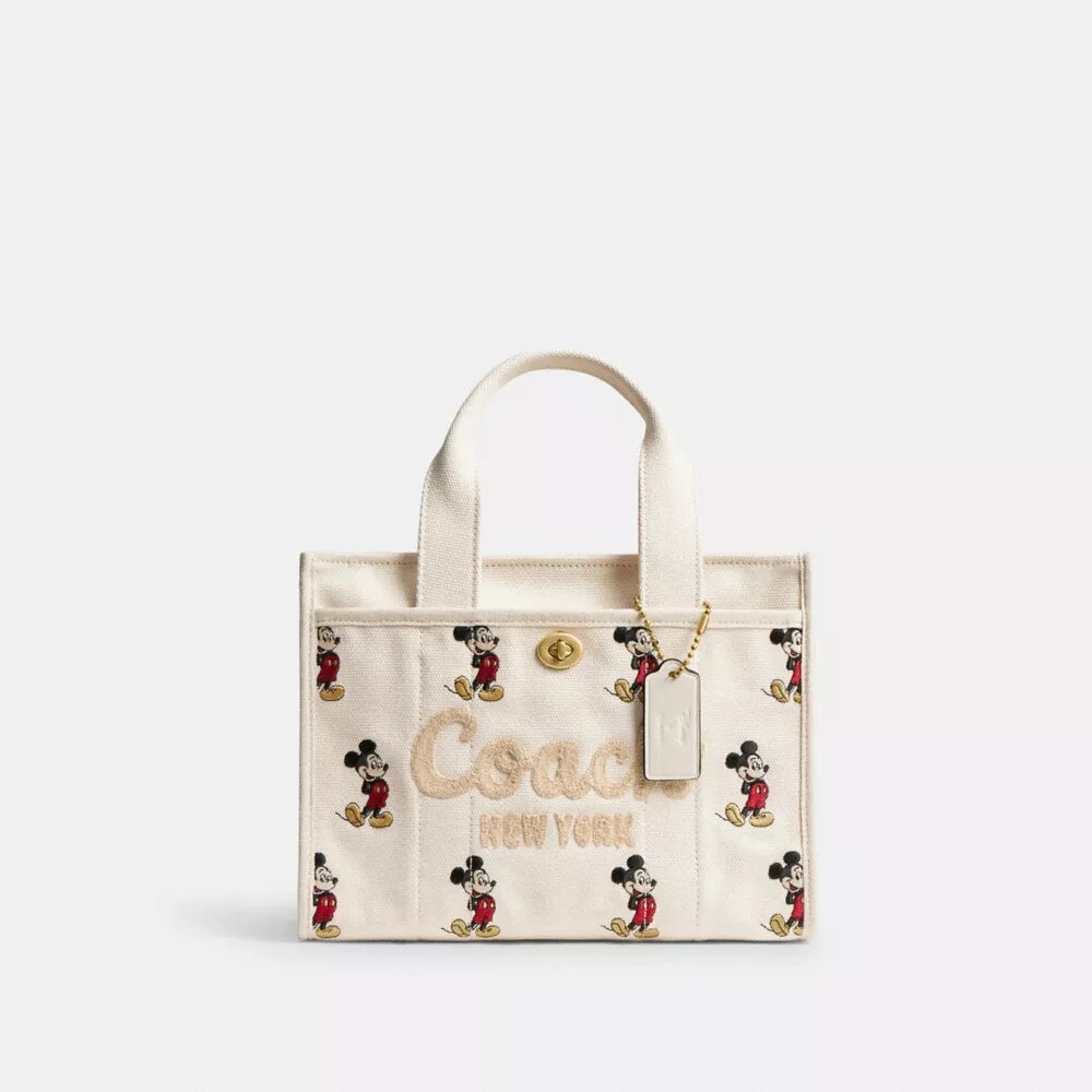 Yenilenebilir Pamuk Kanvas Üzerinde Mickey Mouse Desenli Disney X Coach Cargo Tote Çantası 26