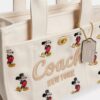 Yenilenebilir Pamuk Kanvas Üzerinde Mickey Mouse Desenli Disney X Coach Cargo Tote Çantası 26