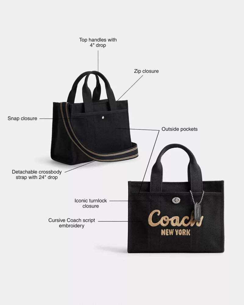 Yenilenebilir Pamuk Kanvas Üzerinde Mickey Mouse Desenli Disney X Coach Cargo Tote Çantası 26