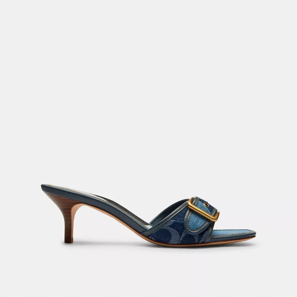 Özel Denim Patchwork Desenli Margot Sandaletler