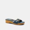 Özel Denim Patchwork Detaylı Margot Ahşap Sandalet